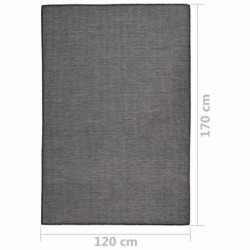 Outdoor-Teppich Flachgewebe 120x170 cm Grau