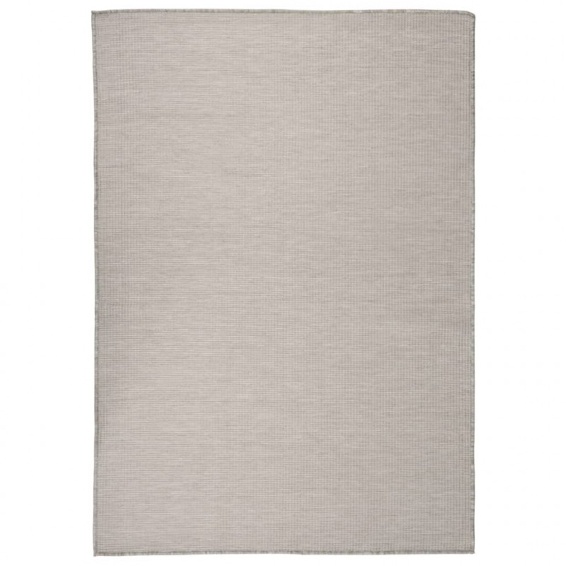 Outdoor-Teppich Flachgewebe 140x200 cm Taupe