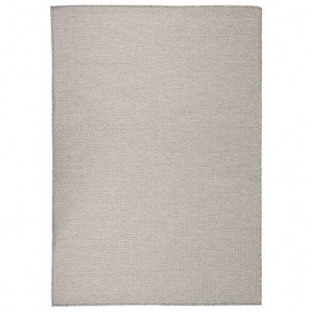 Outdoor-Teppich Flachgewebe 140x200 cm Taupe