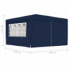 Profi-Partyzelt Xhemile mit Seitenwänden 4×4 m Blau 90 g/m²