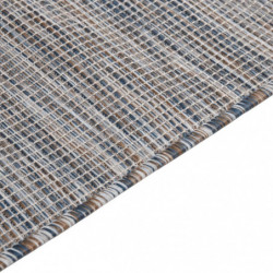 Outdoor-Teppich Flachgewebe 120x170 cm Braun und Schwarz