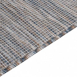 Outdoor-Teppich Flachgewebe 160x230 cm Braun und Schwarz