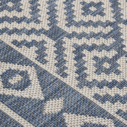 Outdoor-Teppich Flachgewebe 120x170 cm Blau Gestreift