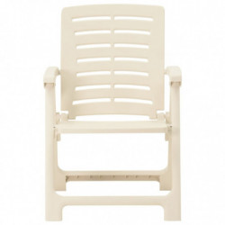 Gartenstühle 4 Stk. Kunststoff Weiß