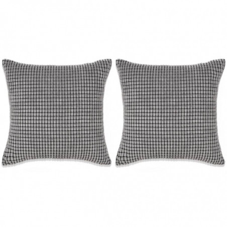 Kissen-Set 2 Stk. Velours 45 x 45 cm Grau