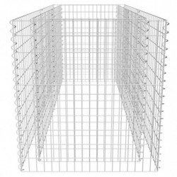 Gabionen-Hochbeet Sirko Stahl 180×90×100 cm Silbern