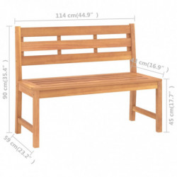 Gartenbank 114 cm Massivholz Teak