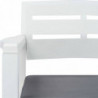 2-Sitzer-Gartenbank mit Kissen Weiß 133 cm Kunststoff