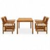 3058086 5 Piece Garden Dining Set with Cushions Solid Acacia Wood (45962+2x312128)