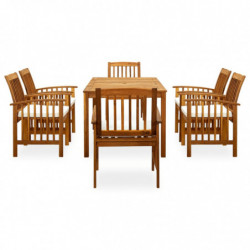 3058087 7 Piece Garden Dining Set with Cushions Solid Acacia Wood (45962+2x312129)