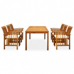 3058090 7 Piece Garden Dining Set with Cushions Solid Acacia Wood (45963+2x312129)