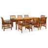 3058093 9 Piece Garden Dining Set with Cushions Solid Acacia Wood (45963+312130+2x312131)