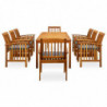 3058093 9 Piece Garden Dining Set with Cushions Solid Acacia Wood (45963+312130+2x312131)