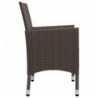 5-tlg. Garten-Essgruppe Braun Poly Rattan und Glas