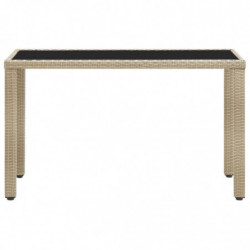 Gartentisch Beige 123 x 60 x 74 cm Poly Rattan