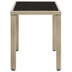 Gartentisch Beige 123 x 60 x 74 cm Poly Rattan