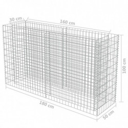 Gabionen-Hochbeet Sissy Verzinkter Stahl 180×50×100 cm