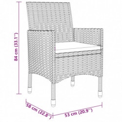 7-tlg. Garten-Essgruppe Poly Rattan und Hartglas Braun