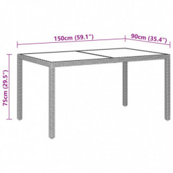 7-tlg. Garten-Essgruppe Poly Rattan und Hartglas Braun