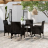 5-tlg. Garten-Essgruppe Poly Rattan Schwarz