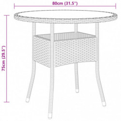 5-tlg. Garten-Essgruppe Poly Rattan Schwarz