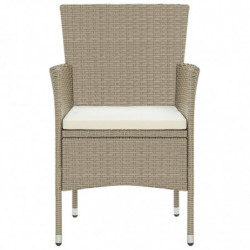 5-tlg. Garten-Essgruppe Poly Rattan Beige