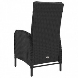 3-tlg. Bistro-Set Poly Rattan und Glas Schwarz