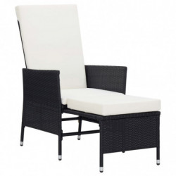 3-tlg. Garten-Lounge-Set mit Auflagen Poly Rattan Schwarz