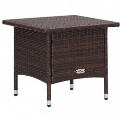 3-tlg. Garten-Lounge-Set mit Auflagen Poly Rattan Braun