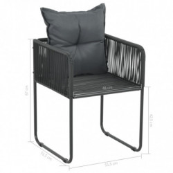 9-tlg. Garten-Essgruppe PVC Rattan Schwarz und Braun