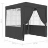 Profi-Partyzelt mit Seitenwänden 2,5×2,5m Anthrazit 90 g/m²