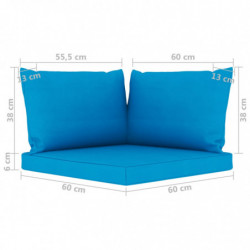 3-Sitzer-Gartensofa mit Hellblauen Kissen