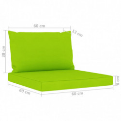 3-Sitzer-Gartensofa mit Hellgrünen Kissen