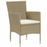 Garten-Essstühle 2 Stk. Poly Rattan Beige