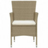 Garten-Essstühle 2 Stk. Poly Rattan Beige