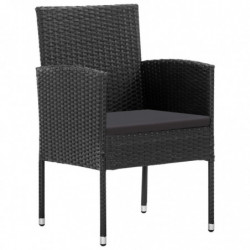 Gartenstühle 2 Stk. Poly Rattan Schwarz