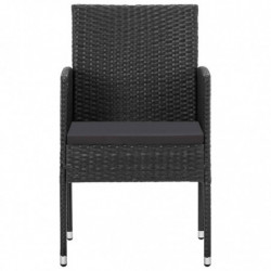 Gartenstühle 2 Stk. Poly Rattan Schwarz