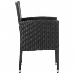 Gartenstühle 2 Stk. Poly Rattan Schwarz