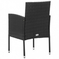 Gartenstühle 2 Stk. Poly Rattan Schwarz