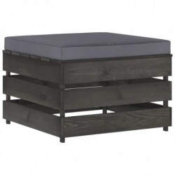 6-tlg. Garten-Lounge-Set mit Kissen Grau Imprägniertes Holz