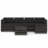 6-tlg. Garten-Lounge-Set mit Kissen Grau Imprägniertes Holz