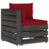 7-tlg. Garten-Lounge-Set mit Kissen Grau Imprägniertes Holz