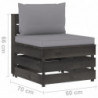 8-tlg. Garten-Lounge-Set mit Kissen Grau Imprägniertes Holz
