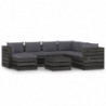 8-tlg. Garten-Lounge-Set mit Kissen Grau Imprägniertes Holz