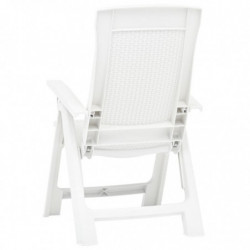 Verstellbare Gartenstühle 2 Stk. Kunststoff Weiß