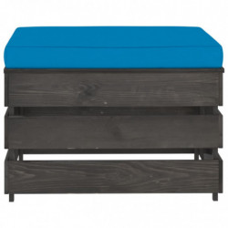 8-tlg. Garten-Lounge-Set mit Kissen Grau Imprägniertes Holz