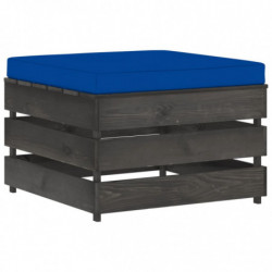 11-tlg. Garten-Lounge-Set mit Kissen Grau Imprägniertes Holz
