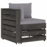 12-tlg. Garten-Lounge-Set mit Kissen Grau Imprägniertes Holz