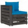 6-tlg. Garten-Lounge-Set mit Kissen Grau Imprägniertes Holz