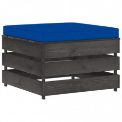 6-tlg. Garten-Lounge-Set mit Kissen Grau Imprägniertes Holz